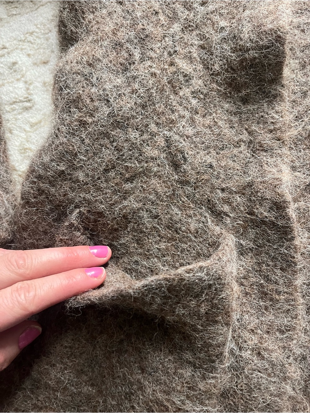 Alpaca Anthropologie Fuzzy Mocha Open Cardigan - Picture 4 of 7